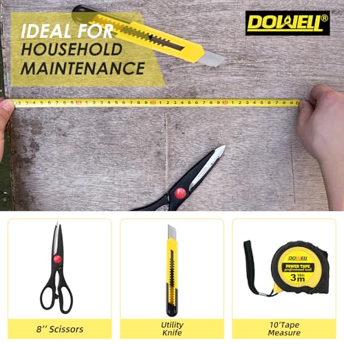 DOWELL Home Tool Set, 40 Pcs Household Hand Tool Kit, Yellow - color: Yellow