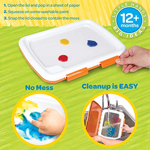 Crayola Mess Free Finger Painting Station – Washable Finger Paint for Toddlers, Spring Arts & Crafts Set, Sensory Activity, Travel Toy, Ages 1+ - size: 1 Count (Pack of 1), style: Fingerpaints