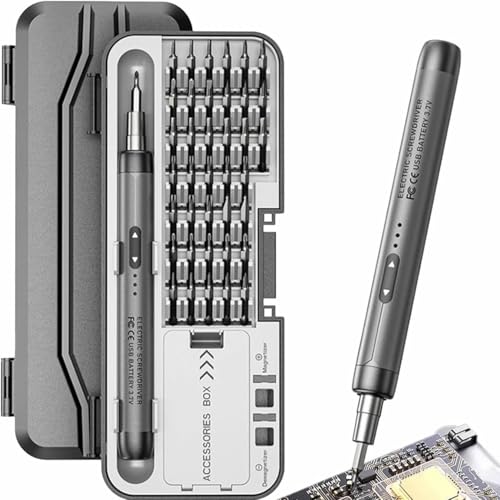 Small Precision Electric Screwdriver, 46-in-1 Mini Rechargeable Cordless Electric Screwdriver, Precise Power Tool Drill High Torque for Computer or Household Repair Tool Set