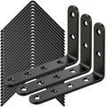 25Pcs Black Angle Brackets 3”x 5” Heavy Duty Corner Bracket 3MM for Wood - size: Black-3x5 Inch