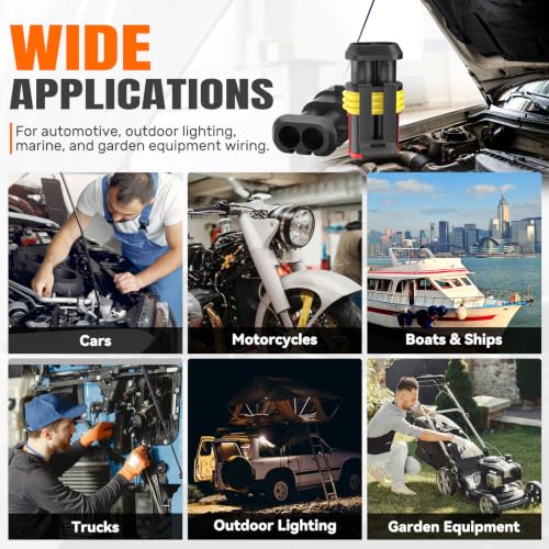 828PCS Waterproof Electrical Connectors with Ratcheting Crimper - size: 828