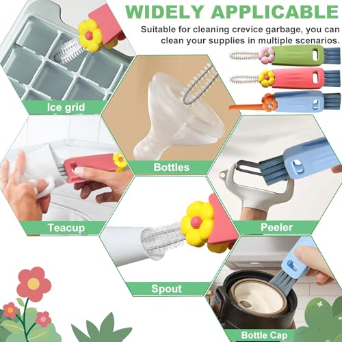 3 in 1 Cup Lid Cleaning Brush, Portable Water Bottle Brush, Multifunctional Bottle Cleaner Brush Set for Tight Spaces, Bottle Gaps, Tumblers, Travel Mug Caps(3 PCS) - color: Red, Green, Blue(3pcs)