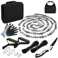 Upgrade Loggers Art Gens Rope Saw for Tree Limbs, 55" Hand Rope Chain Saw with 72 Sharp Teeth & 46 Feet Ropes Kit for Camping Survival and Tree Pruning - size: 48 inch