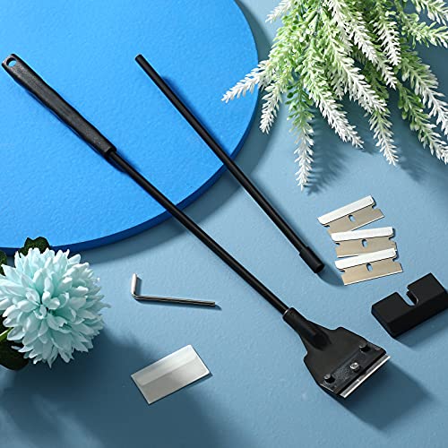 Honoson Aquarium Scraper 21.65 Aquariums Fish Tank Scraper Cleaner Kit with 5 Stainless Steel Blades Long Handheld for Fish Reef Plant Glass Tank