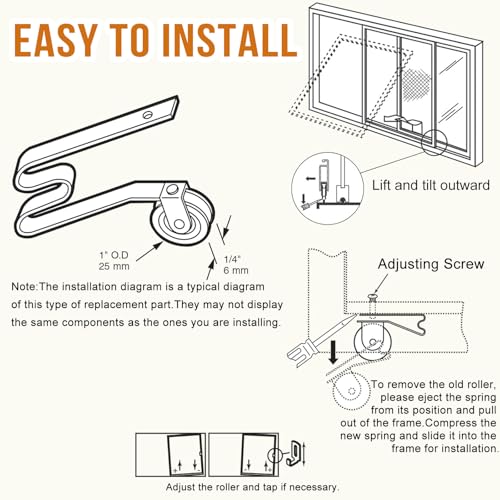 5 Pack Sliding Screen Door Rollers Replacement for Columbia and Uni-Fit Sliding Screen Doors,Replaces B512, B513, B746 Used on Both Top and Bottom