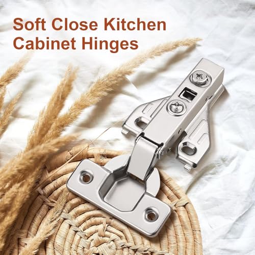 Probrico 16 Pairs Soft Closing Cabinet Hinges - Full Overlay Concealed Face Frame Corner for Kitchen Cabinets - size: 16 Pairs