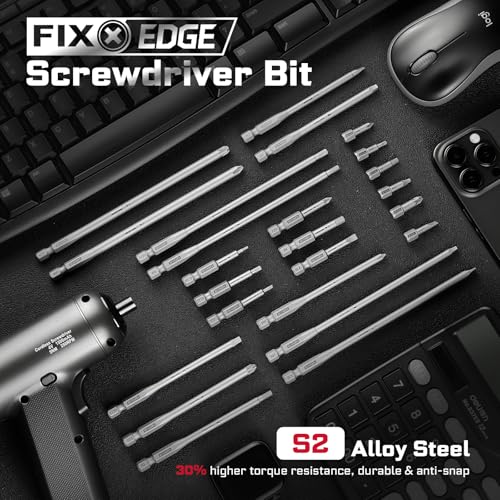 Geinxurn 53Pieces Fixedge Screwdriver Bit Set,1"/2"/4"/6" Mixed Hex Magnetic Alloy Steel Insert Power Bits Tips with Impact Bit Holder Stored in Storage Organizer for Home Repair - size: MIX-53