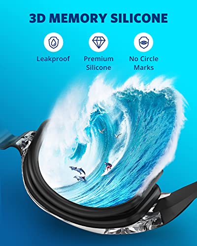 Aegend Swim Goggles, Swimming Goggles No Leaking Full Protect Adult Youth - color: Black Clear