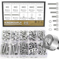 212 Pieces M5 x 6/8 /12/16 /20/25 /30mm Hex Socket Head Cap Screws Nuts Washers Assortment Kit, 304 Stainless Steel, Fully Machine Thread - size: M5, style: Socket Head