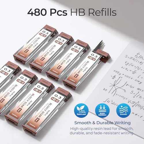 Nicpro 3 Pack Blocky Gear 0.3 mm Metal Mechanical Pencils Set with Case - style: 0.3mm