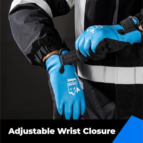 toolant 100% Waterproof Winter Work Gloves, Thermal Insulation with Grip - color: Blue, size: Large (Pack of 1)