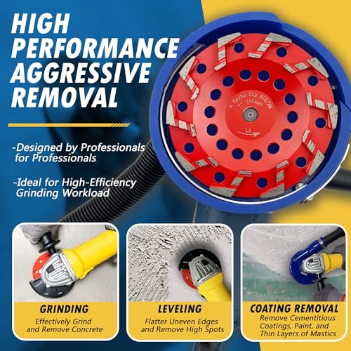 7" Diamond Grind Wheel 10 S Seg Concrete & Coating 5/8"-11 Threaded Arbor - style: 7" Diameter / 10 S Segments