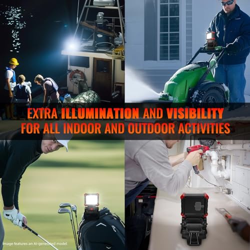 Easymaxx Rechargeable Clip Light 2 Pack, 2100LM LED Clamp Work Light