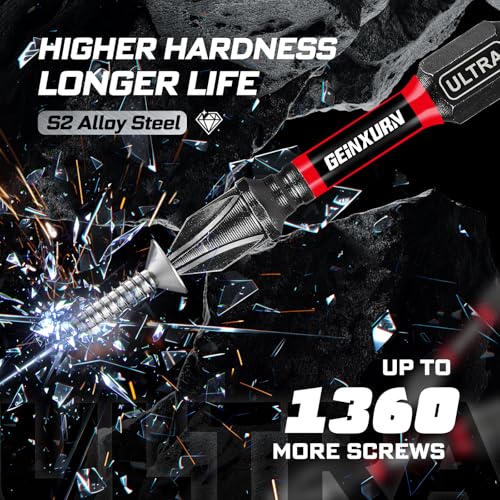 Geinxurn Impact Screwdriver Bits Set, Magnetic S2 Steel Phillips/Square/Torx/Hex 82Pieces Insert Power Bits Tips with Impact Bit Holder and Impact Nut Driver and Rachet Screwdriver Handle - size: Mixed-82Pcs-B