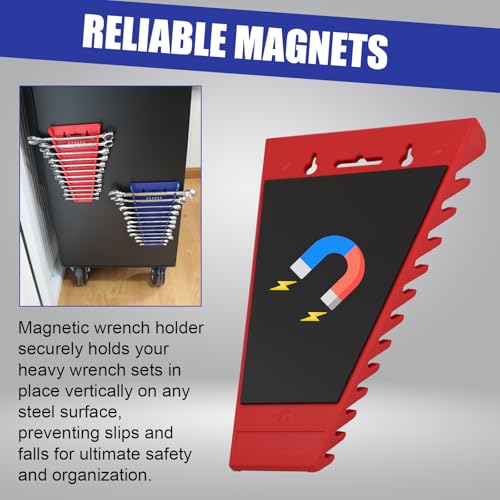Magnetic Wrench Organizer (4-Pack, Red & Blue) - color: Red & Blue (4PC)
