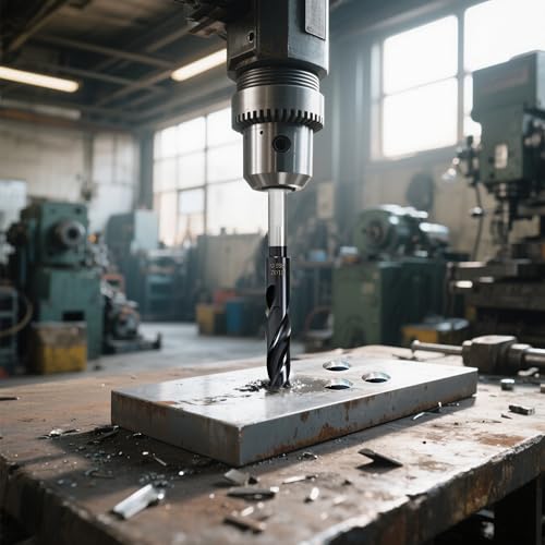 21/32 Drill Bit for Metal and Hardened Steel, M35 Cobalt 1/2 Inch Reduced Shank Industrial Grade Heavy Duty Drill Bit, with Index Storage Case - size: 21/32 in