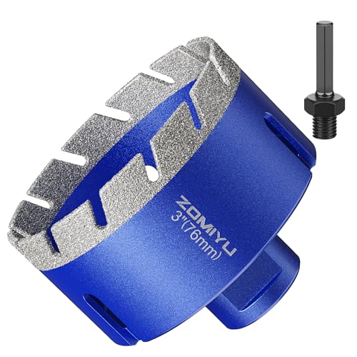 3" Diamond Hole Saw, Wet/Dry Diamond Core Bit for Tile Granite - size: 3"(76mm)