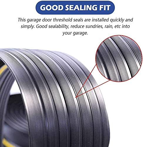 ToLanbbt 12Ft/3.7M Universal Garage Door Rubber Threshold Strip with 300ml Black Adhesive/Sealant, Weatherproof Seal Strip DIY Weather Stripping Replacement (Black+Yellow) - color: Black+Yellow, size: 12 Ft (incl. 1 adhesive)
