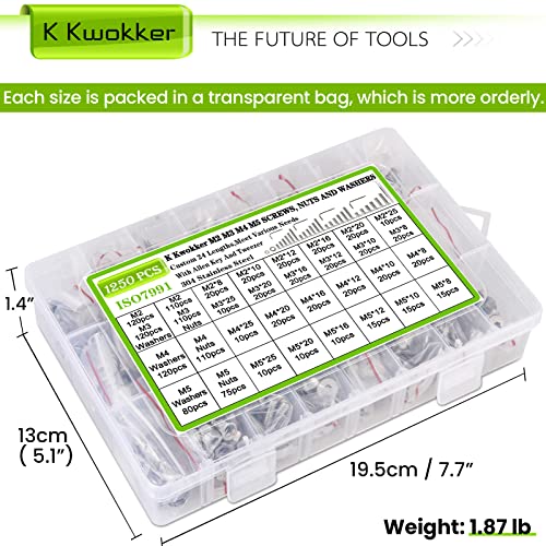 24 Sizes M2 M3 M4 M5 Hex Socket Flat Head Screw Bolts and Nuts Kit, 8MM to 25MM 304 Stainless Steel Nuts and Bolts Assortment Kit Silver Metric Machine Screws 8mm 10mm 12mm 16mm 20mm 25mm - size: D. M2 M3 M4 M5