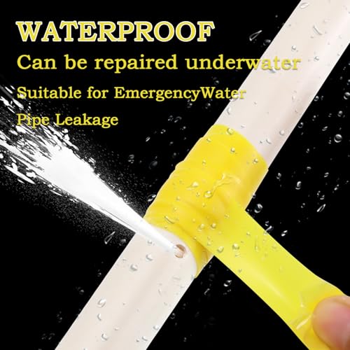 Self Fusing Silicone Tape 1 in x 5' Yellow Waterproof Rubber Leak Proof Sealing Rubber Self-amalgamating Tape for Emergency Hot and Cold Water Pipe Repairs and Tool Fixation - size: 1 Roll - 5 ft - Yellow - 20 mil Thickness