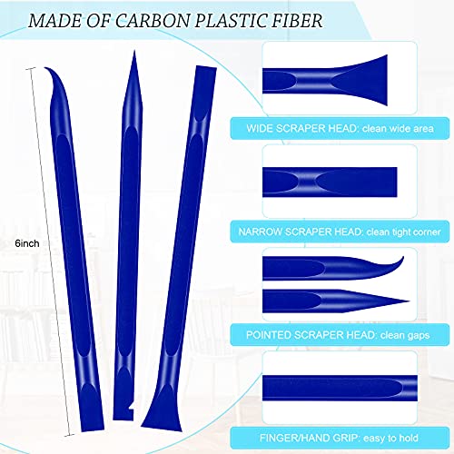 Honoson 6 Pcs Non-scratch Plastic Scraper Cleaning Tool, Blue Color - color: Blue Color