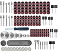Tungsten Carbide Burr, Sanding Drums & Cutting Wheel Set, 185 Pcs - size: 185 Pcs