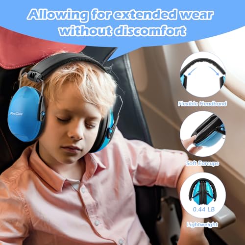 ProCase Noise Cancelling Headphones for Kids/Toddlers SNR 27dB Ear Muffs - color: Blue