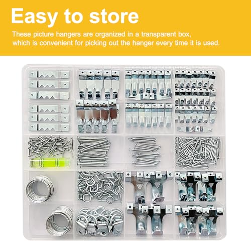 FUZANWJ Picture Hangers, 330pcs Picture Hanging Kit - size: Silver