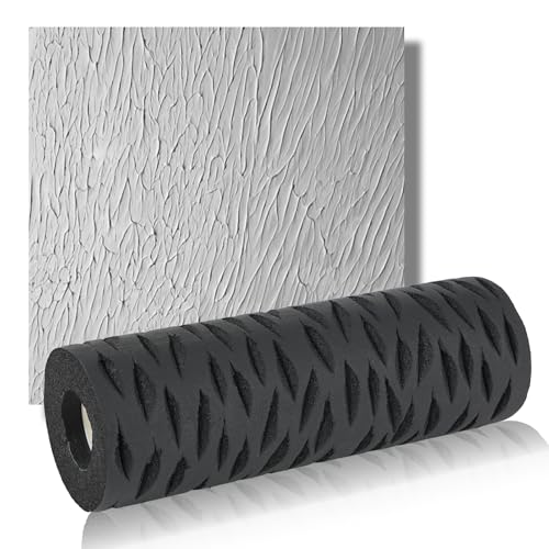 Jayen 9" Drywall Texture Roller, Tree Bark Pattern Paint Applicator
