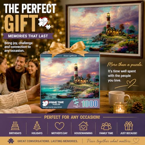 Adult Jigsaw Puzzle – Ocean Lighthouse 1000 Piece - color: Ocean Lighthouse
