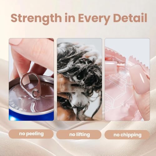 Beetles Hard Gel Clear Nude Brown, Bare Veil with Medium Square Nail Tips - color: Clear Nude Brown Bare Veil with Medium Square Nail Tips 3 x 30 g