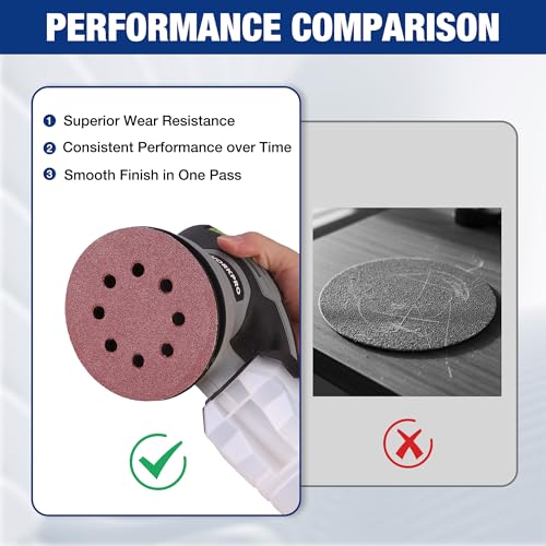 WORKPRO Sanding Discs, 5-Inch 80 Grit 8-Hole Hook and Loop, 50 Pack - style: 50PCS 5 Inch 80 Grit
