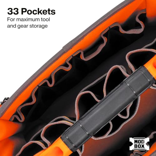 Klein Tools 62202MB MODbox Tool Tote, Part of the MODbox Mobile Workstation, 33 Pockets, Ample Tool Storage, Zipper Pocket for Small Items - size: Tool Tote