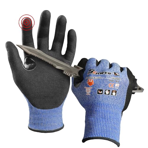 Schwer A4 AIR-SKIN Cut Resistant Work Gloves, Ultra Lightweight, AR3900, L - color: Blue, size: Large
