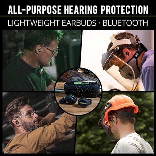 ISOtunes Free 2.0 Bluetooth Hearing Protection, OSHA Compliant Work Earbuds - color: Matte Black