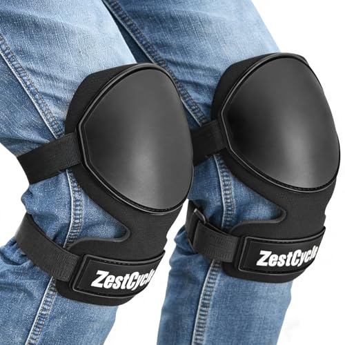 Tactical Knee Pads for Work, Hunting, Construction, Gardening, Paintball w/Foam Padding, Hard Shell & Adjustable Straps (Black) - color: Black