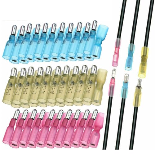 200PCS Heat Shrink Bullet Connectors Kit 22-10AWG, Waterproof Insulated Male & Female Wire Terminals Splice Crimp Connectors (12-10AWG,14-16AWG,18-22AWG), for Automotive Marine RV Home Wiring