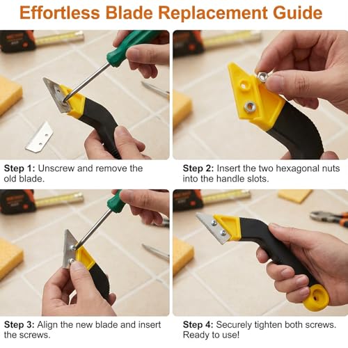 Grout Removal Tool Kit, 2 Saws with 6 Replacement Blades
