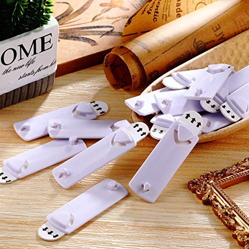 Jetec 20 Pieces Picture Hangers Damage Free Frame Adhesive Strips Hangers No Nails Adhesive Picture Hooks for Home Bathroom Kitchen Door Closet, White