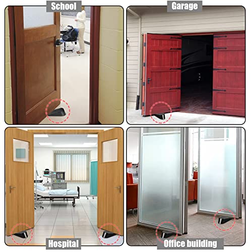 Big Door Stopper 2 Packs, Heavy Duty Wedge Rubber Door Stop Works on All Floor Surfaces, Non-Scratching Doorstops Special for Home Office School Heavy Door (Black, H1.9 x L6.3 x W2.7 Inches)