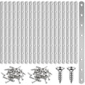 Zonon 20 Pcs Silver Flat Mending Plate 12" Stainless Steel Bracket - color: Silver, size: 12 Inch