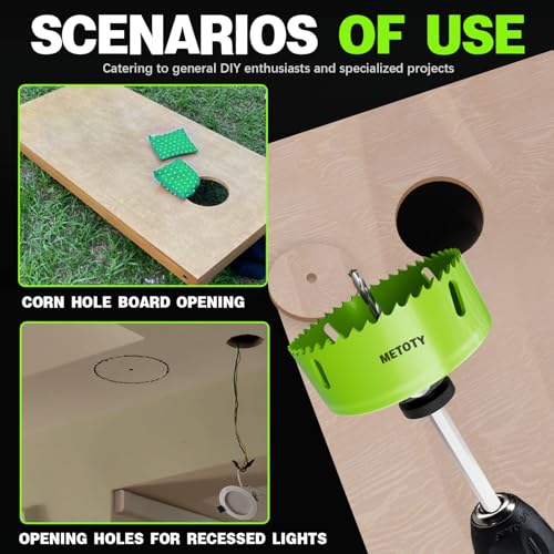 Bi-Metal Hole Saw Kit 8PCS(2"/4"/6") with Quick Change Arbors for Wood,Thin Metal and Drywall Cutting with Dust Cover and Accessories - size: 2" & 4" & 6" & Arbors