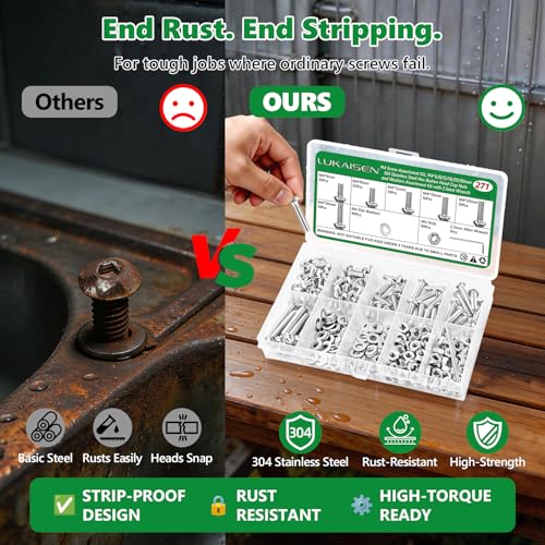 271 Pcs M4 Hex Button Cap Screws Nuts Washers Wrench Kit, 304 SS - size: SS M4 271pcs 2