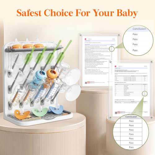 Lifewit Large Baby Bottle Drying Rack 15 Hooks, Newborn Essentials Must Haves, Bottle Storage Organizer for Countertop, Cabinet, Rack Dryer Holder for Pacifiers, Pump Parts, Baby Stuff (Pack of 2) - size: Large-15 Hooks (Pack of 2)