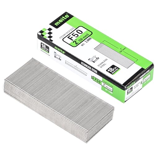 meite 18 Gauge Stainless Steel Brad Nails, 2 Inch 18GA Nails 20 Boxes - size: 2", style: 1 Case