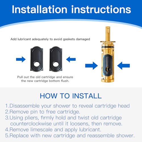 Replacement Cartridge Compatible with Moen 1222, Metal Stop Leaks Cartridge