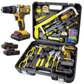 165-Piece Home Tool Kit with Drill,21V Cordless Drill Tool Set with 2 Batteries,Household Tools Kit for Home Repair and DIY Projects - size: 165 Pcs
