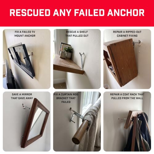 Bullfix Drywall Anchor Repair Kit - Heavy Duty, Holds 255lbs - 4 Pack