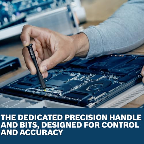 BOSCH PB4042 42-Piece Extra Hard Precision Screwdriver Bit Set for Standard & Electronics Repair | Includes Phillips, Torx, Hex, and Specialty Bits with Two Magnetic Handles & Pick-and-Click Case
