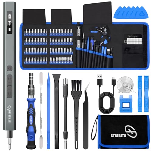 STREBITO 144-Piece Upgraded Electric Screwdriver - color: Upgraded-blue